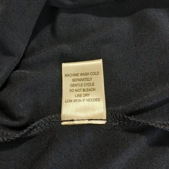 Emma & Michele Large NAVY ROMPER Poly/spandex blend half-sleeve draped neckline - Picture 16 of 16